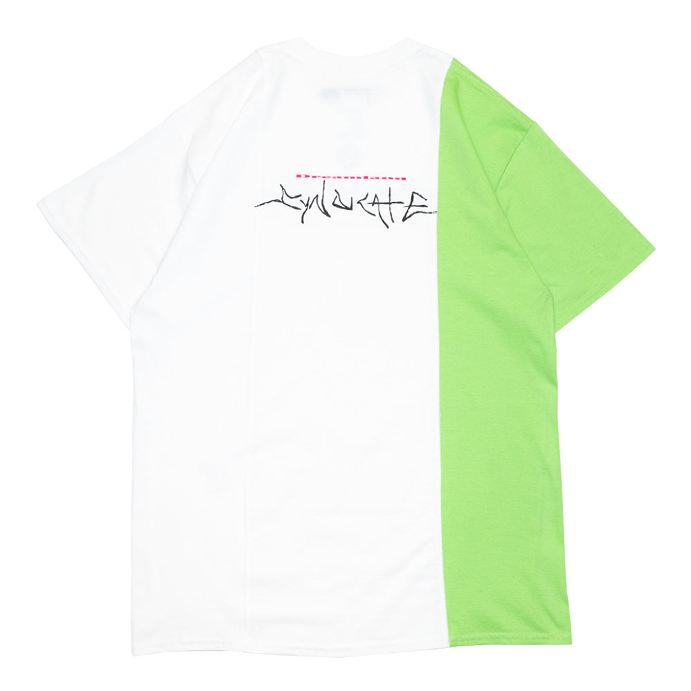 DREAMLAND SYNDICATE CUTUP S/S TEE - LIME/WHITE