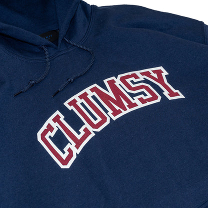 CLUMSY PICTURES COLLEGE LOGO HOODY - NAVY