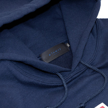 CLUMSY PICTURES COLLEGE LOGO HOODY - NAVY