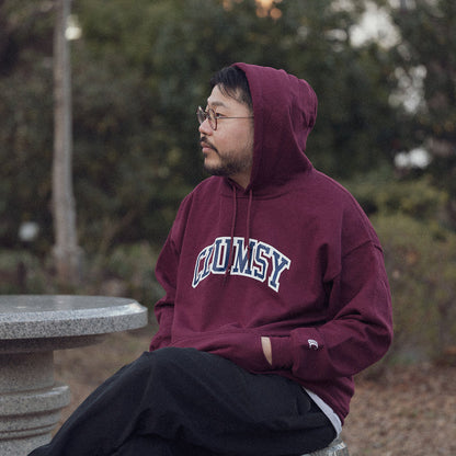 CLUMSY PICTURES COLLEGE LOGO HOODY - NAVY