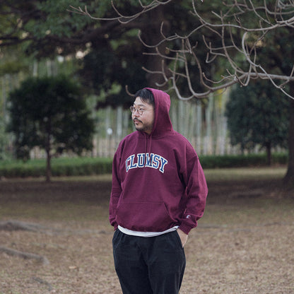CLUMSY PICTURES COLLEGE LOGO HOODY - NAVY