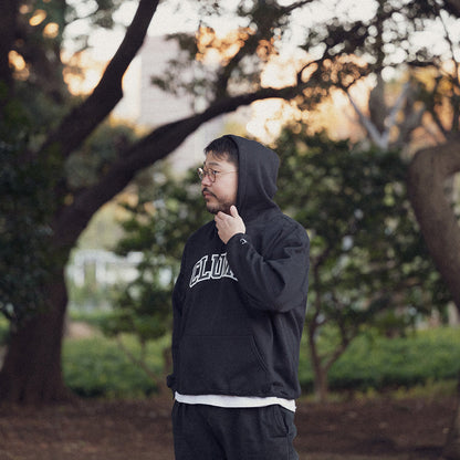 CLUMSY PICTURES COLLEGE LOGO HOODY - NAVY