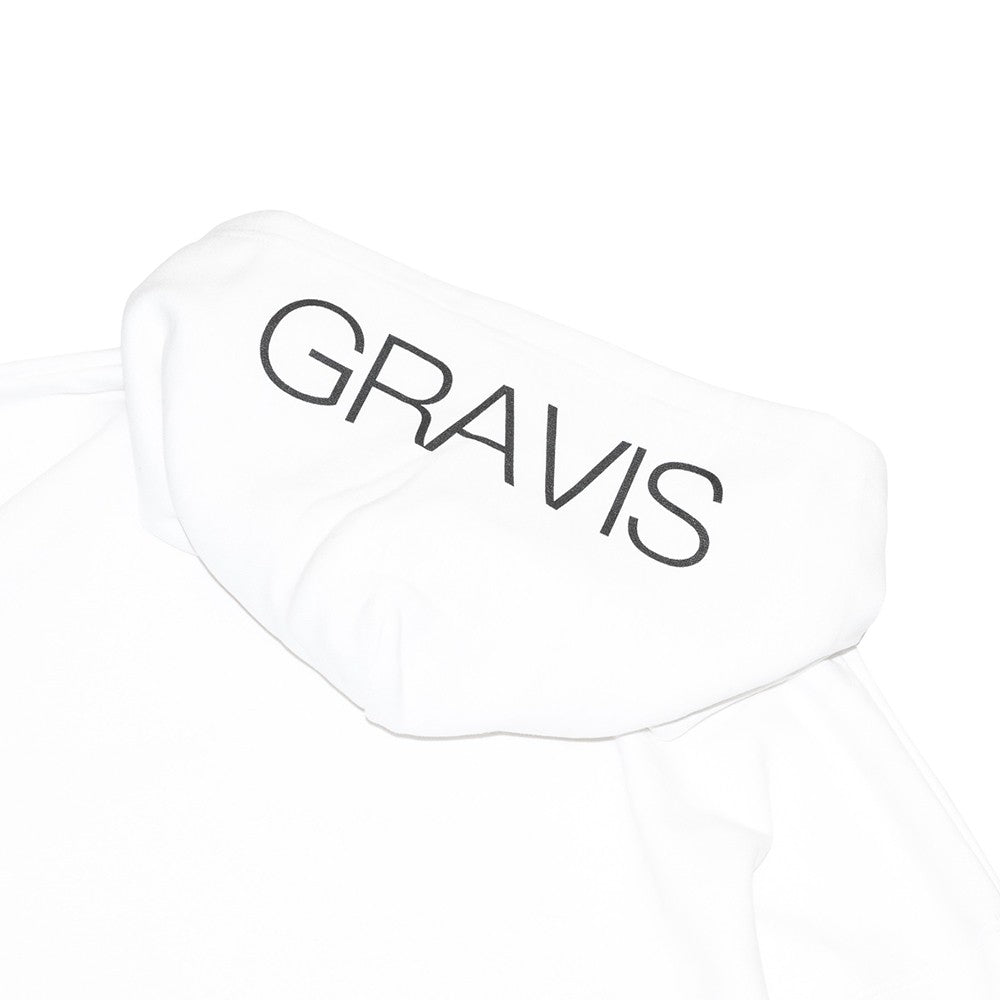 GRAVIS SKATEBOARDING HOODED SWEAT SHIRT - WHITE