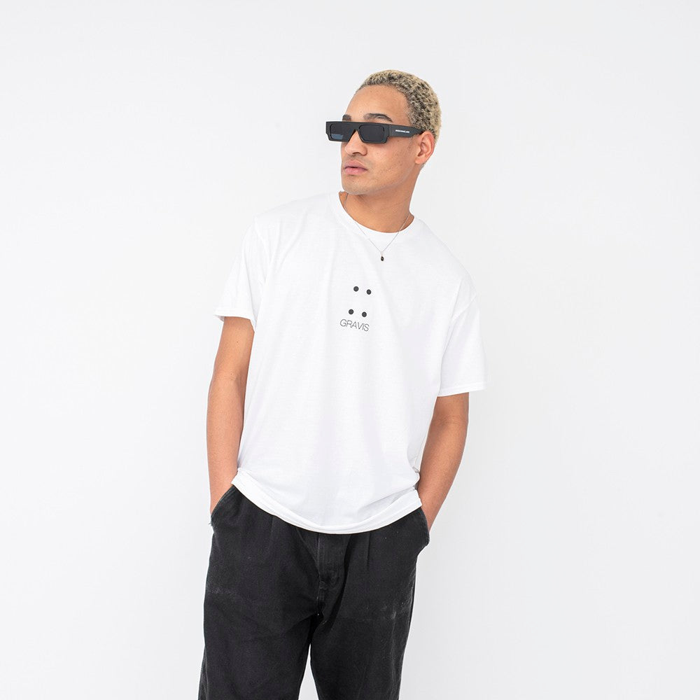 GRAVIS SKATEBOARDING 4 DOTS T-SHIRT - WHITE