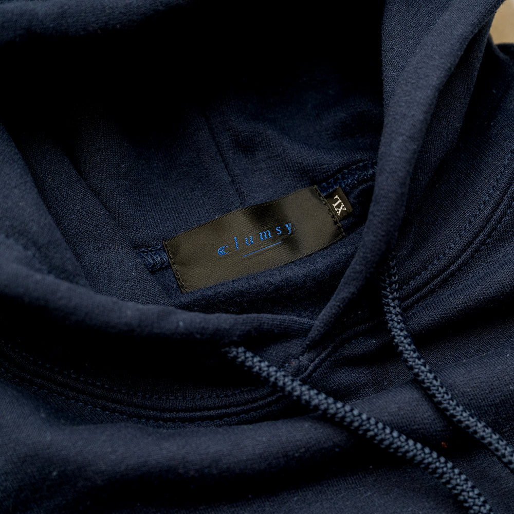 CLUMSY PICTURES LIMITED CCC HOODY - NAVY/CHERRY