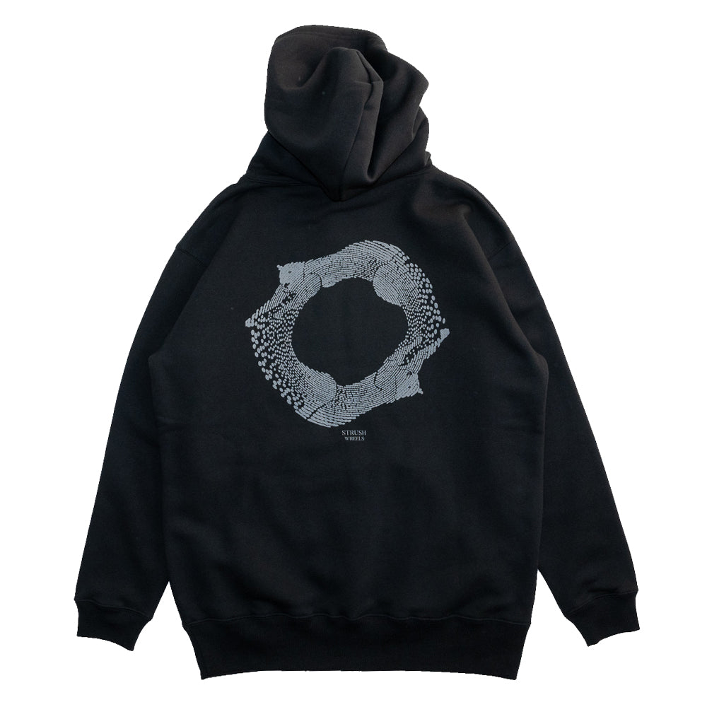 STRUSH パーカー PANTHER HOODY (ART BY GURU KATO) - BLACK