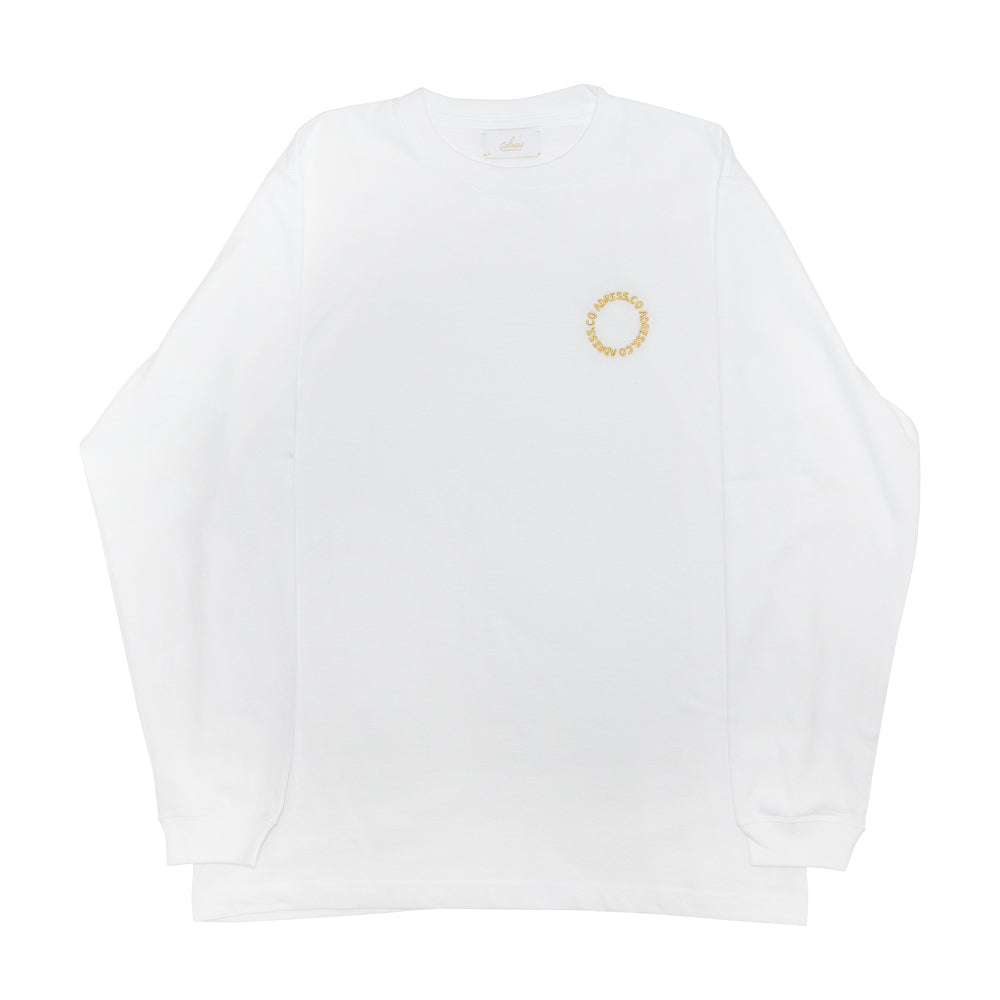 ADRESS CO. ロングスリーブTシャツ CIRCLE LOGO L/S TEE - WHITE