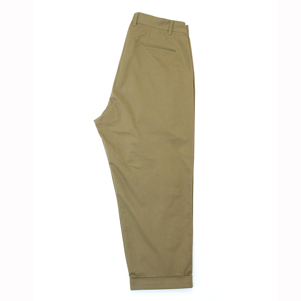 CLUMSY PICTURES VINTAGE 2 PLEATS CHINO - OLIVE BROWN